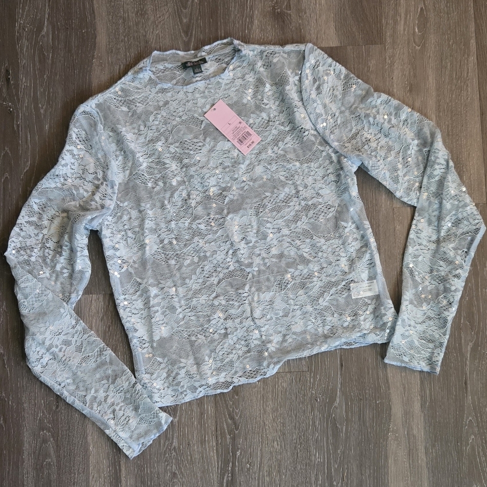 Wild Fable Sky Blue Lace Top